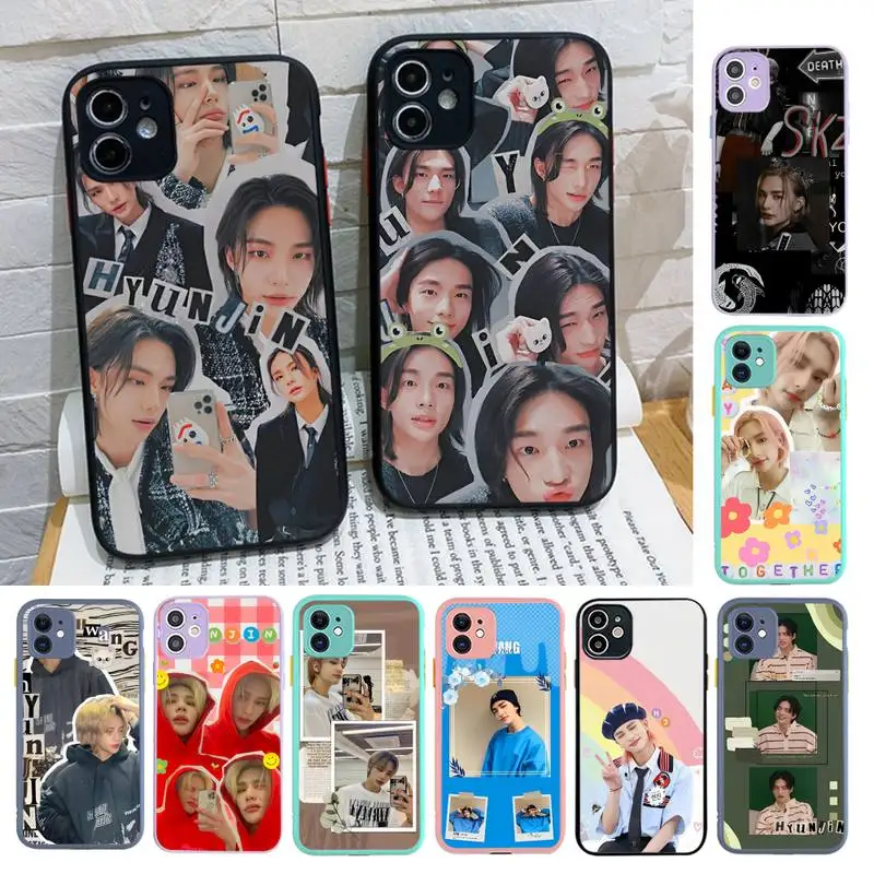 

Hwang hyunjin Stray Kids Phone Case for iPhone X XR XS 7 8 Plus 11 12 13 pro MAX 13mini Translucent Matte Case