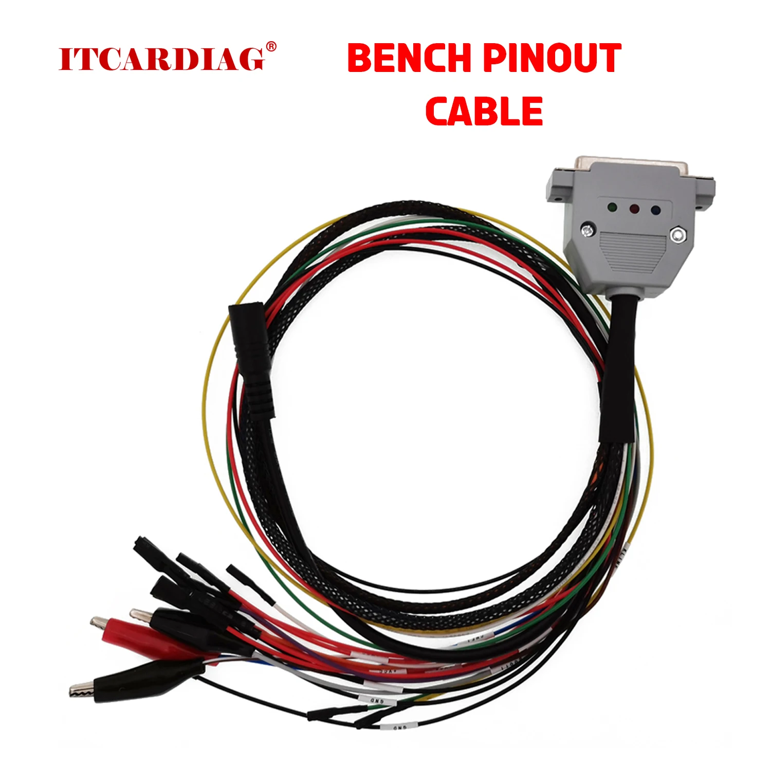 

3 LED LIGHTS Boot Bench Cable DB25 ECU Bench Pinout Cable for SM2 PRO J2534 VCI Read and Write ECU BATT VCC KLINE CAN-L CAN-H