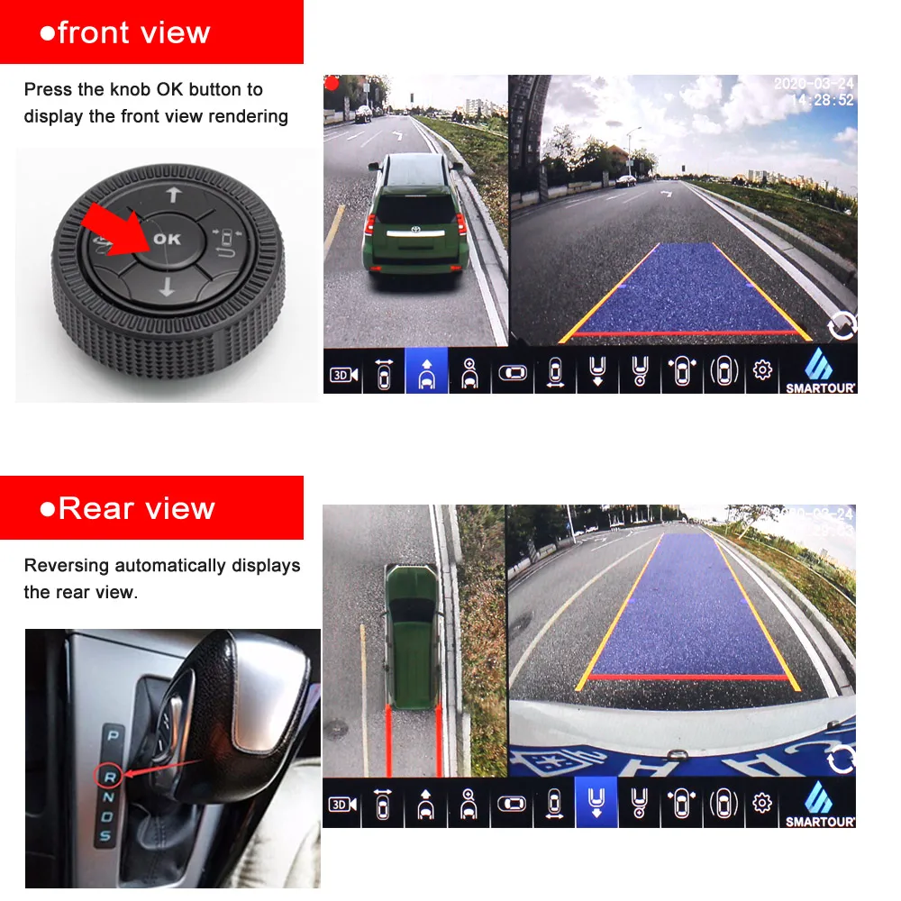 Smartour 360 Car Camera AHD 1080P 3.5D Panoramic View Image 4K UHD DVR Bird’s Eye DIY System For Toyota Prado/Land Cruiser |