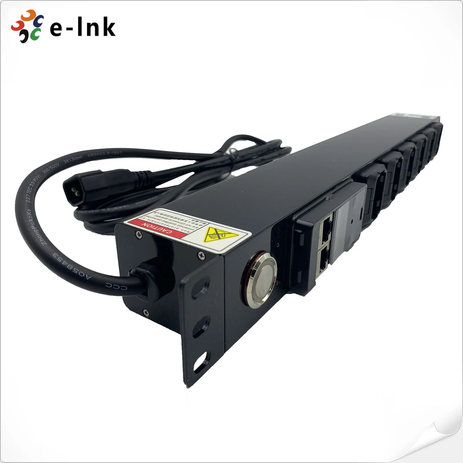 19 Inch 1U 6 Outlets Intelligent Metered PDU with Smart Power Meter, Power Distribution Unit 85–265V AC, 10KA Surge Protection,