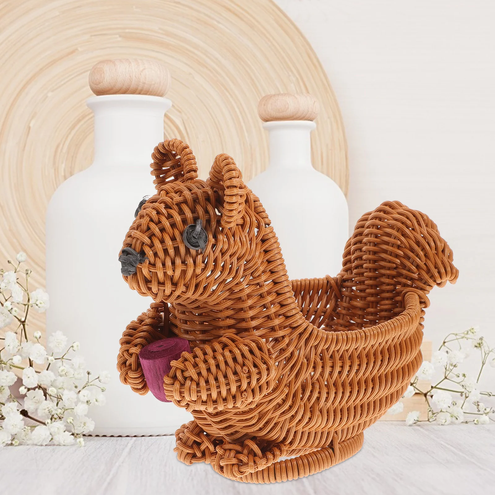 

Basket Storage Fruit Baskets Wicker Woven Bowl Rattan Serving Bread Stand Organizer Holder Seagrass Willow Desktop Hand Shelf