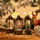 Новый рождественский Хрустальный фонарь с мерцающими светодиодами, вращающийся светильник с блестками, подарок на Рождество, маленький фонарь, имитация снежного шара, светильник-фонарь