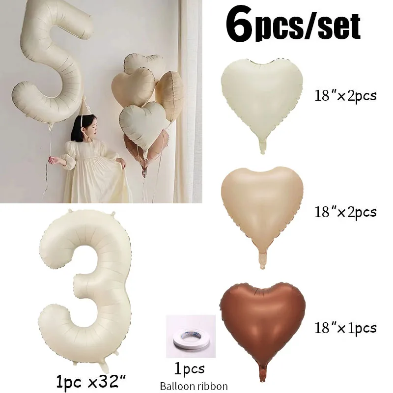 Фольгированные шары с номером в форме сердца Yaobener