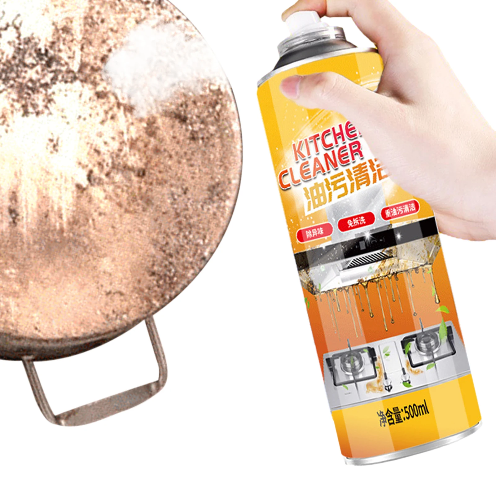 

Kitchen Grease Cleaner 500ml Versatile Bubble Cleaner For Cleaning Cars And Homes All Purpose Kitchen Cleaner Spray For Cook Pot