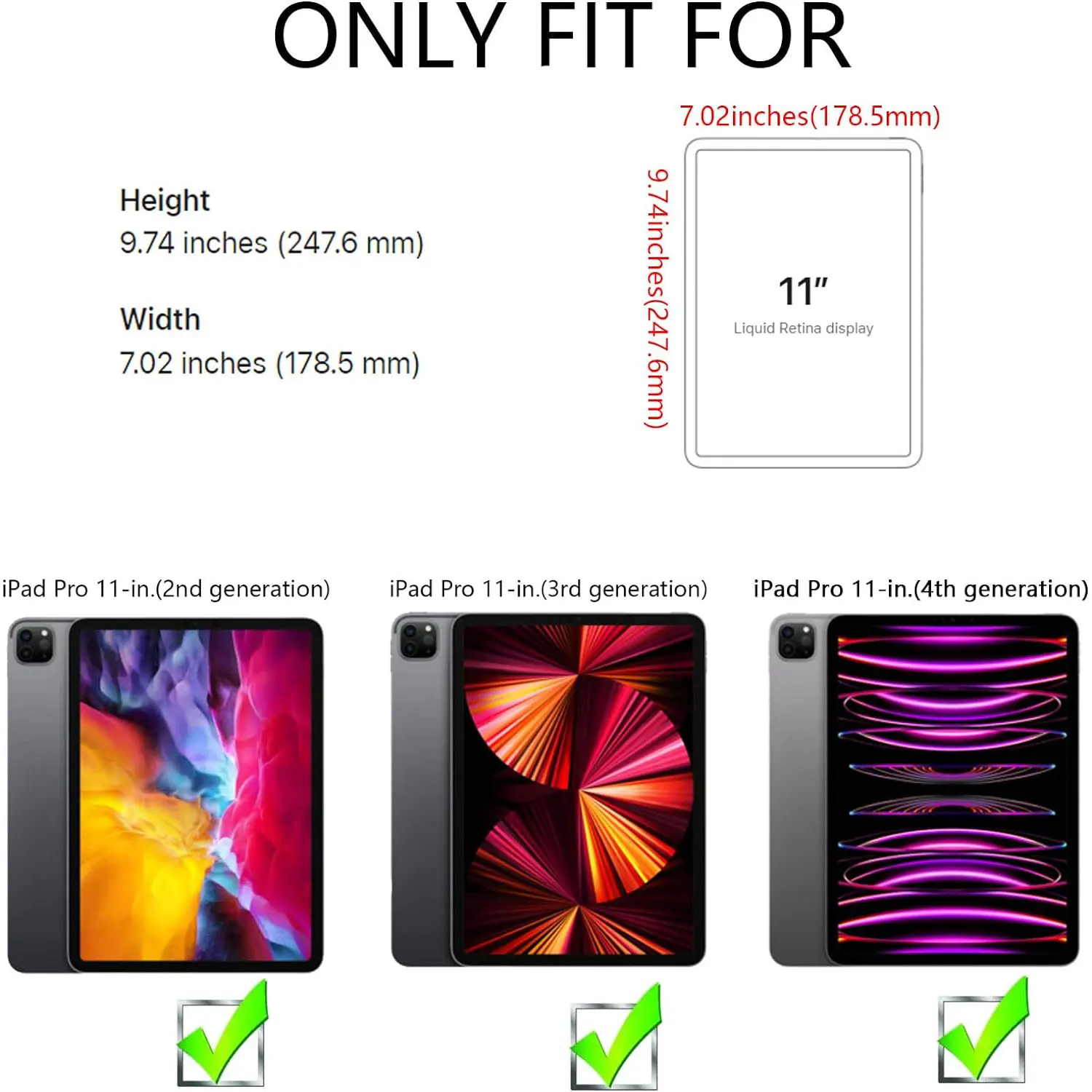 Чехол для планшета Apple iPad Pro 11 (2020) 2nd A2068 A2230 A2228 A2231 утолщенный прозрачный чехол с