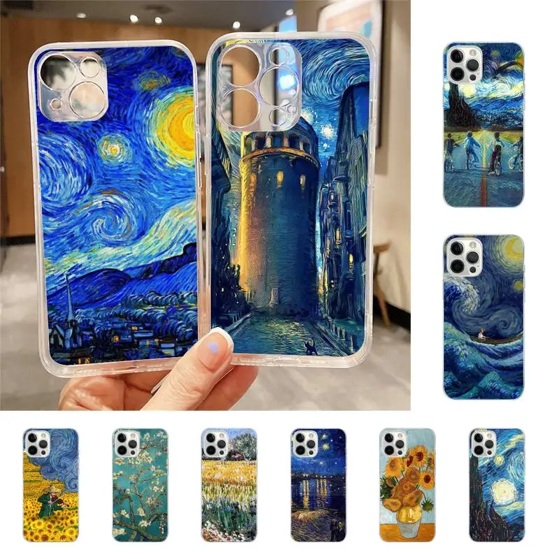 

Van Gogh Starry Sky Art Phone Case For Iphone 7 8 Plus X Xr Xs 11 12 13 Se2020 Mini Mobile Iphones 14 Pro Max Case