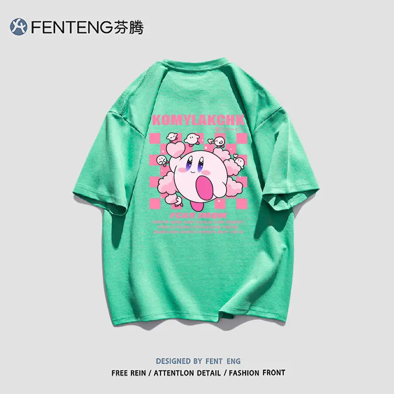 Kawaii Kirby аниме вокруг хлопка Студенческая Повседневная Универсальная женская