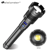 sololandor new led flashlight xhp160 torch micro usb rechargeable zoom waterproof lamp searchlight emergency charging treasure