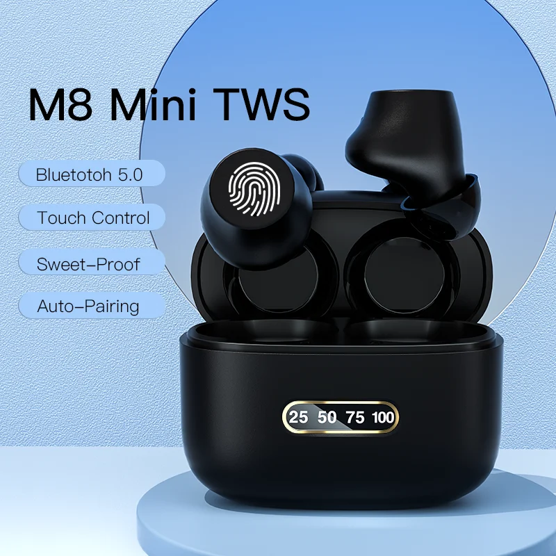 

TWS-стереонаушники M8 с поддержкой Bluetooth и микрофоном