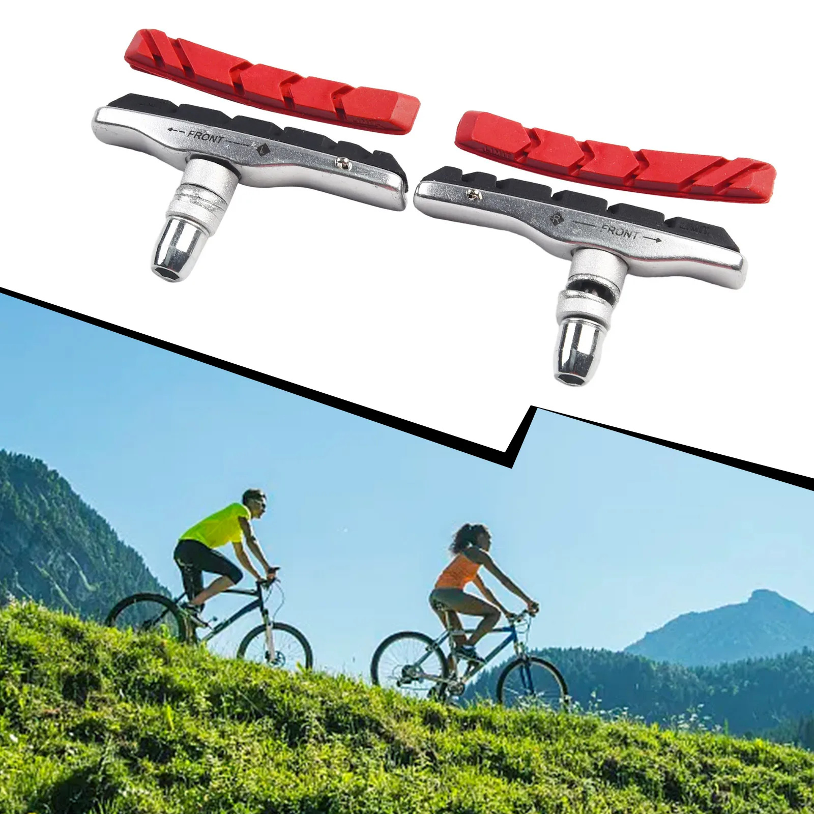 

1 Pair Mountain Bike Brake Pads V-shaped Braking Holder Shoes Block Durable Bicycle MTB Road 70mm Cycling Accessories Parts