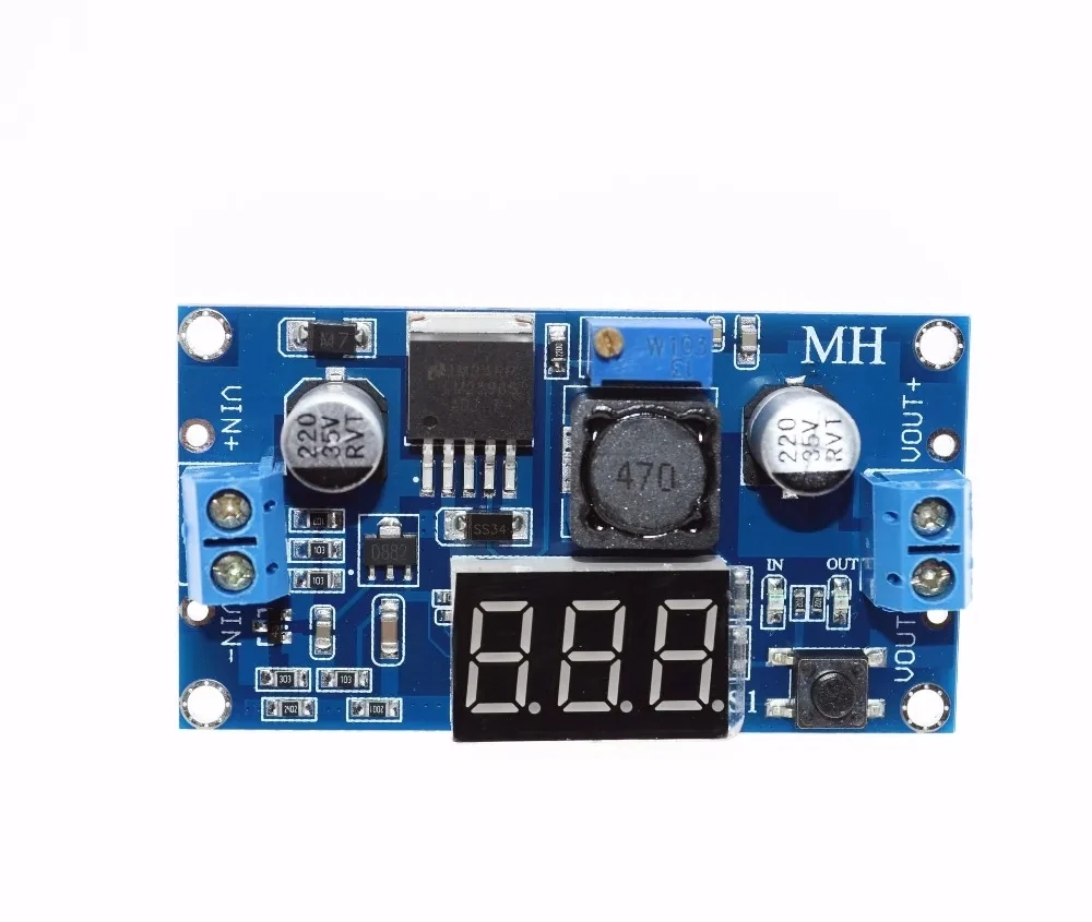 

Понижающий преобразователь постоянного тока LM2596, регулятор напряжения, внешний дисплей, вольтметр 4,0 ~ 40 до 1,3-37 в, понижающий адаптер, Регулируемый источник питания