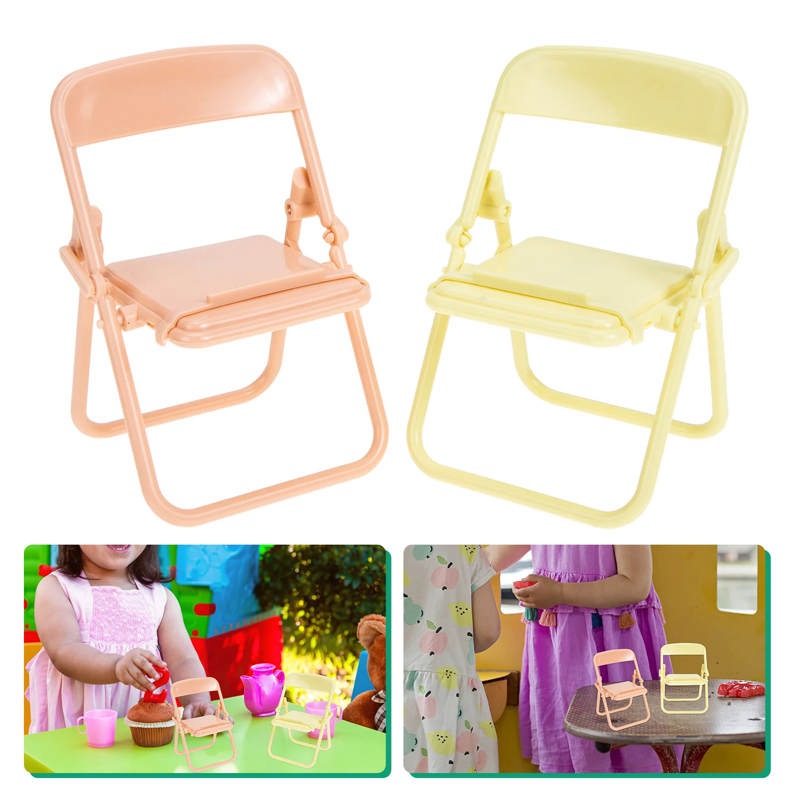 

2pcs Doll House Chair Mini Furniture Accessories Furniture Infant Toys