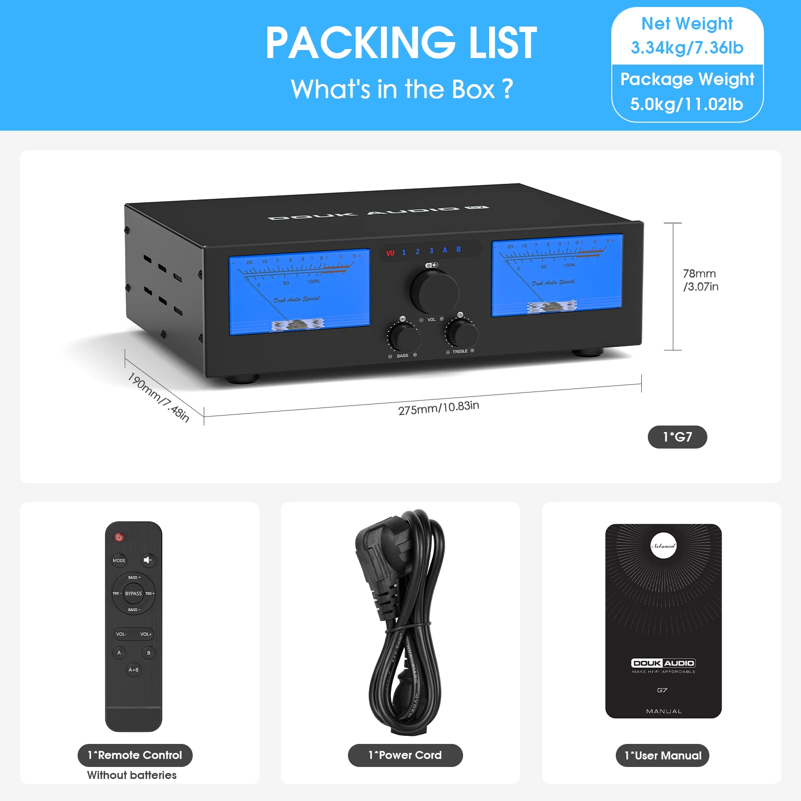 Douk Audio G7 HIFI 300 Вт 2-канальный  4-канальный цифровой усилитель, селектор динамиков для Eversolo DMP-A6 с TPA3255 (art.: 3920d17044ef2) - 3920d17044ef2