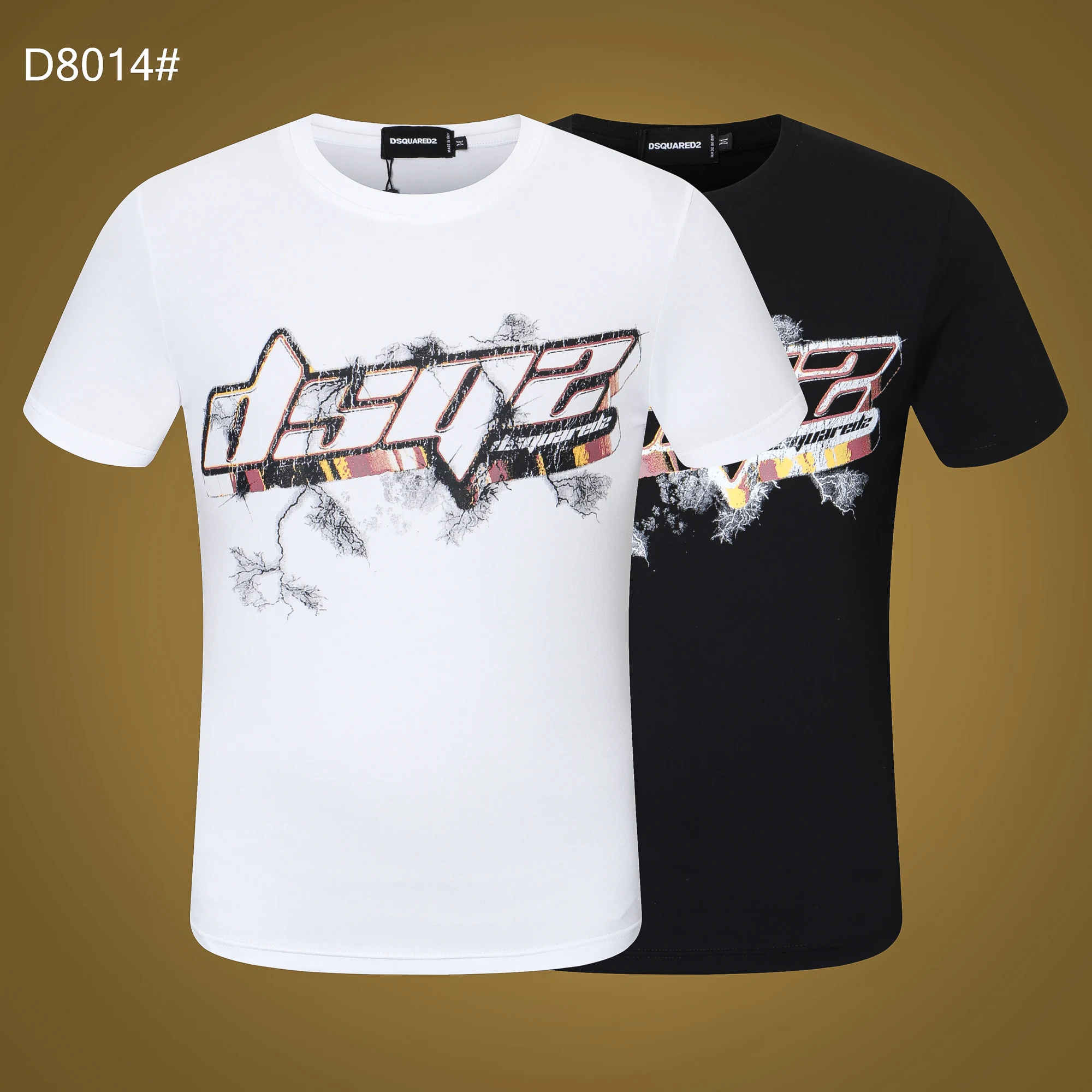 

Dsquared2 personality Print Men Women Couple Cotton Fashion Dsq2 Short Sleeve D2 Round Neck T Shirt Boyfriend Gift T-Shirt D8014