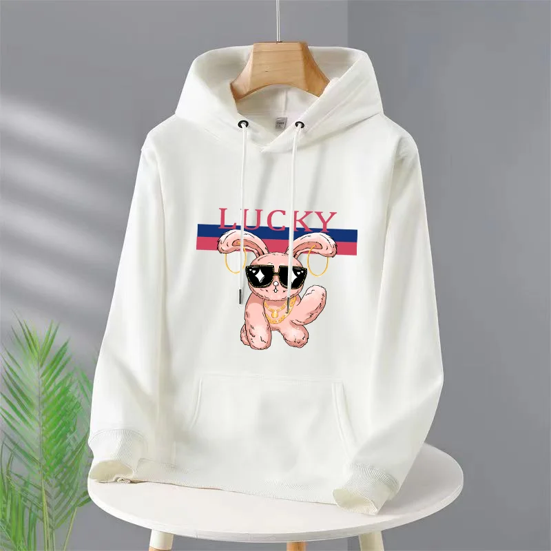

Lucky Rabbit New Printed For Men's/Women Casual Fashion Brand Hoodies Loose Pullover Versatile Comfortable Sweater With Hood Y2k