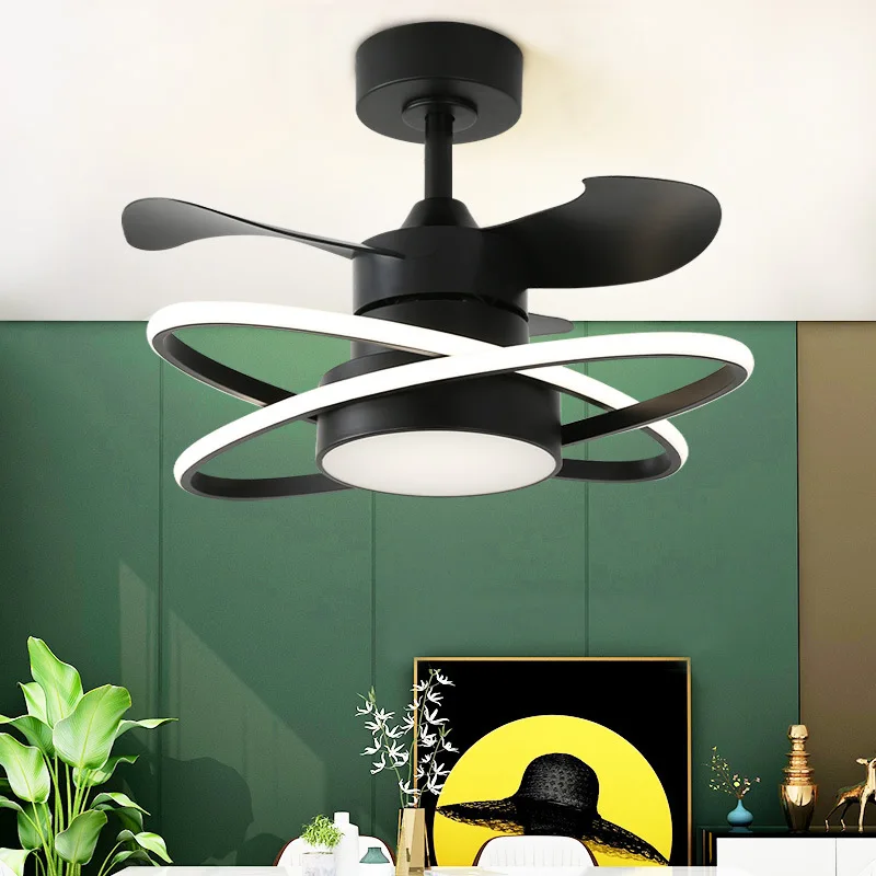 

New style modern dining room fan light, Nordic living room ceiling fan light, energy saving LED electric fan chandelier