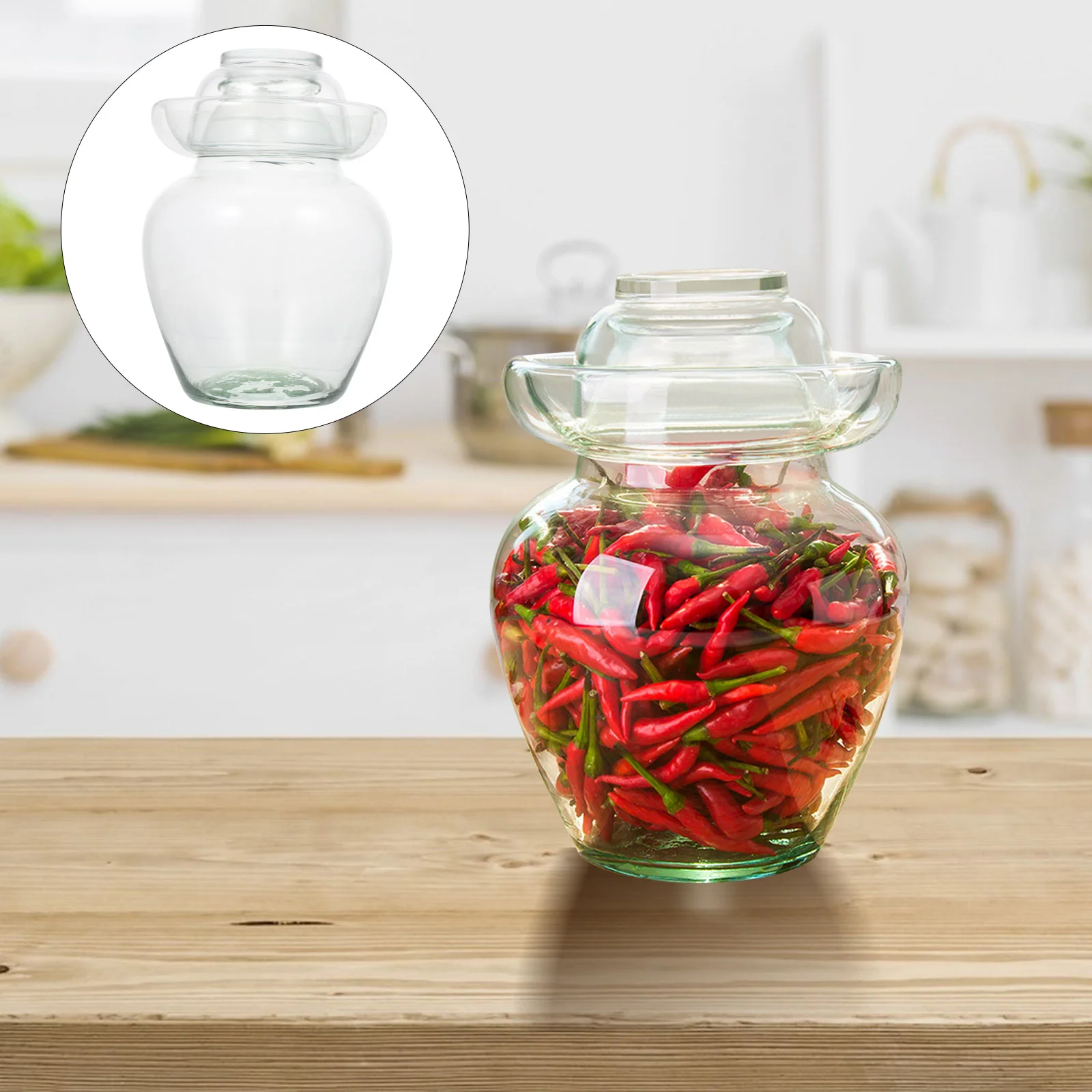 

Jar Glass Pickle Storage Jars Crock Fermenting Fermentationmouth Sealed Large Wide Brewingkimchi Container Kitchen Chinese