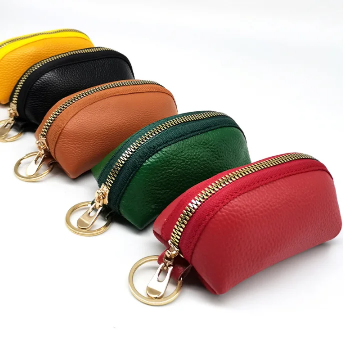 

Men Women Leather Key Wallet Dumpling Shape Coin Purses Waist Hanging Zipper Key Pouch Housekeeper Organizer Car Key Holder
