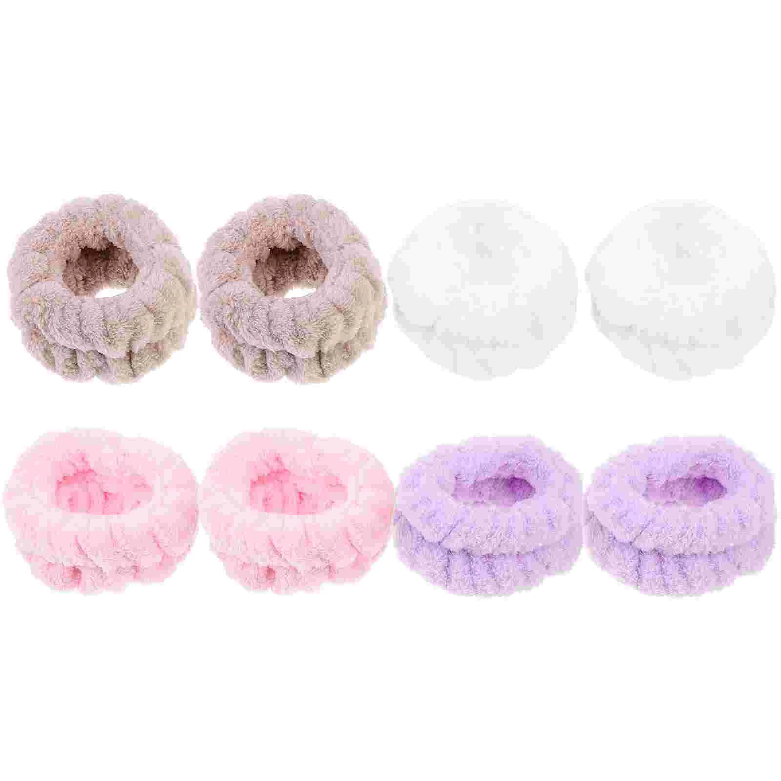 

4 Pairs Women's Absorbent Wristband Face Wash Yoga Outfit Stretchy Headbands Girl Supplies
