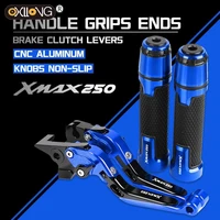 x max 250 xmax250 motorcycle cnc brake clutch levers handlebar knobs handle hand grip ends for yamaha xmax250 all years