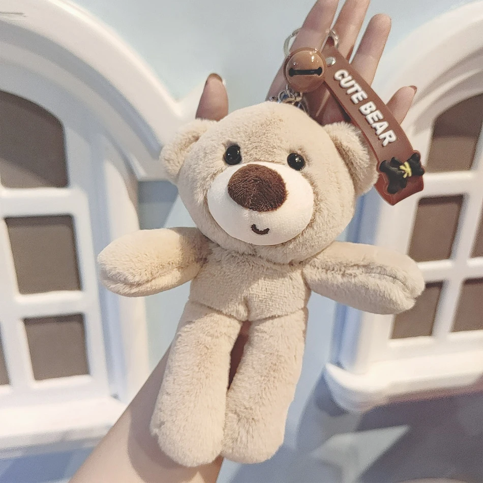 

New teddy bear plush toy key chain bag pendant teddy bear children's gift bag backpack pendant key chain