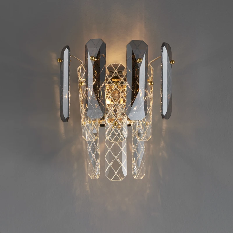 

Luxury Contemparary Art Deco Crystal Wall Light Bedroom Bedside Living Room Staircase Corridor Aisle Wall Sconces AC 110V 220V