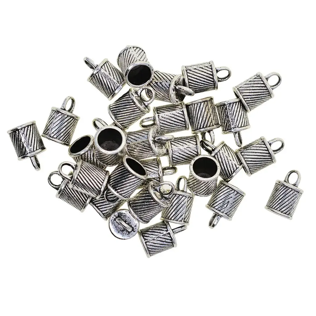 

30pcs Bell Shape Leather Cord End Cap Stopper Bracelet Necklace Findings 8mm