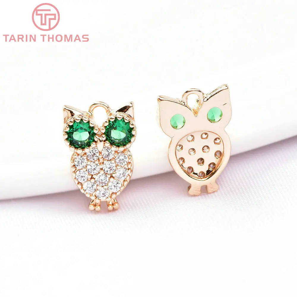 

Латунная фурнитура высокого качества для изготовления ювелирных изделий «сделай сам», 4 шт, 6655x10 мм, 24K, золото, с цирконием, 4 шт.