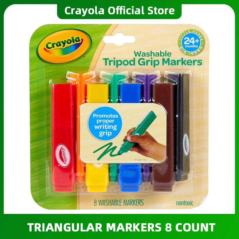 

Crayola 8-color Toddler Washable Triangle Art Graffiti Painting Crayons 81-1386