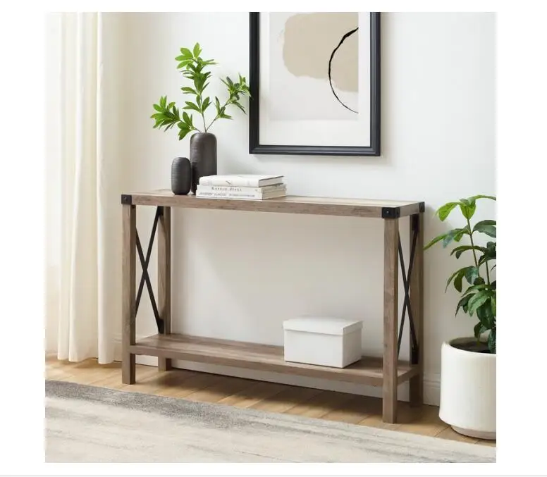Фото Konsolen Tisch Für Denendomangs Wohnzimmer Einfaches Modernes Design Industrieller Xoangs Tisch Mit Regalen Möbel Wohnzimmer Kons №1