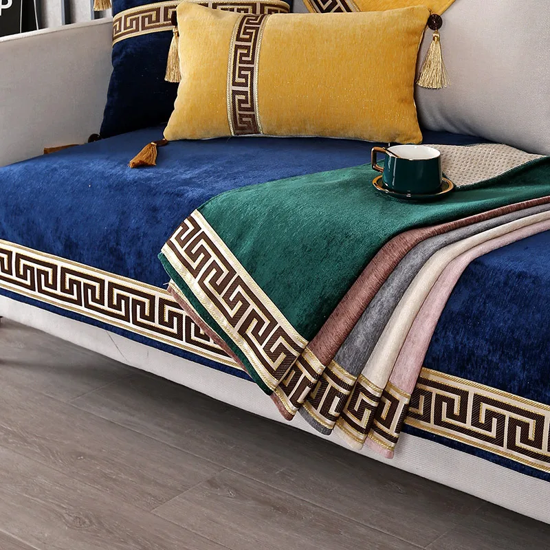 

1PCS New Chinese Style Chenille Sofa Cushion Non-Slip High-grade Classical Solid Sofa Covers for Living Room Armchair Cover