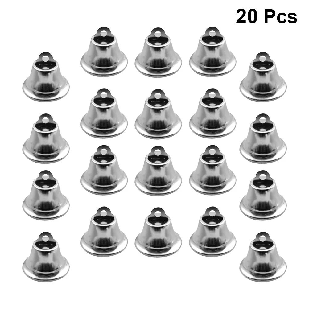 

20Pcs Vintage Silver Bells 1cm Small Xmas Decor Bells Party Decor Pendants Little Bells for and DIY Craft ( Silver )