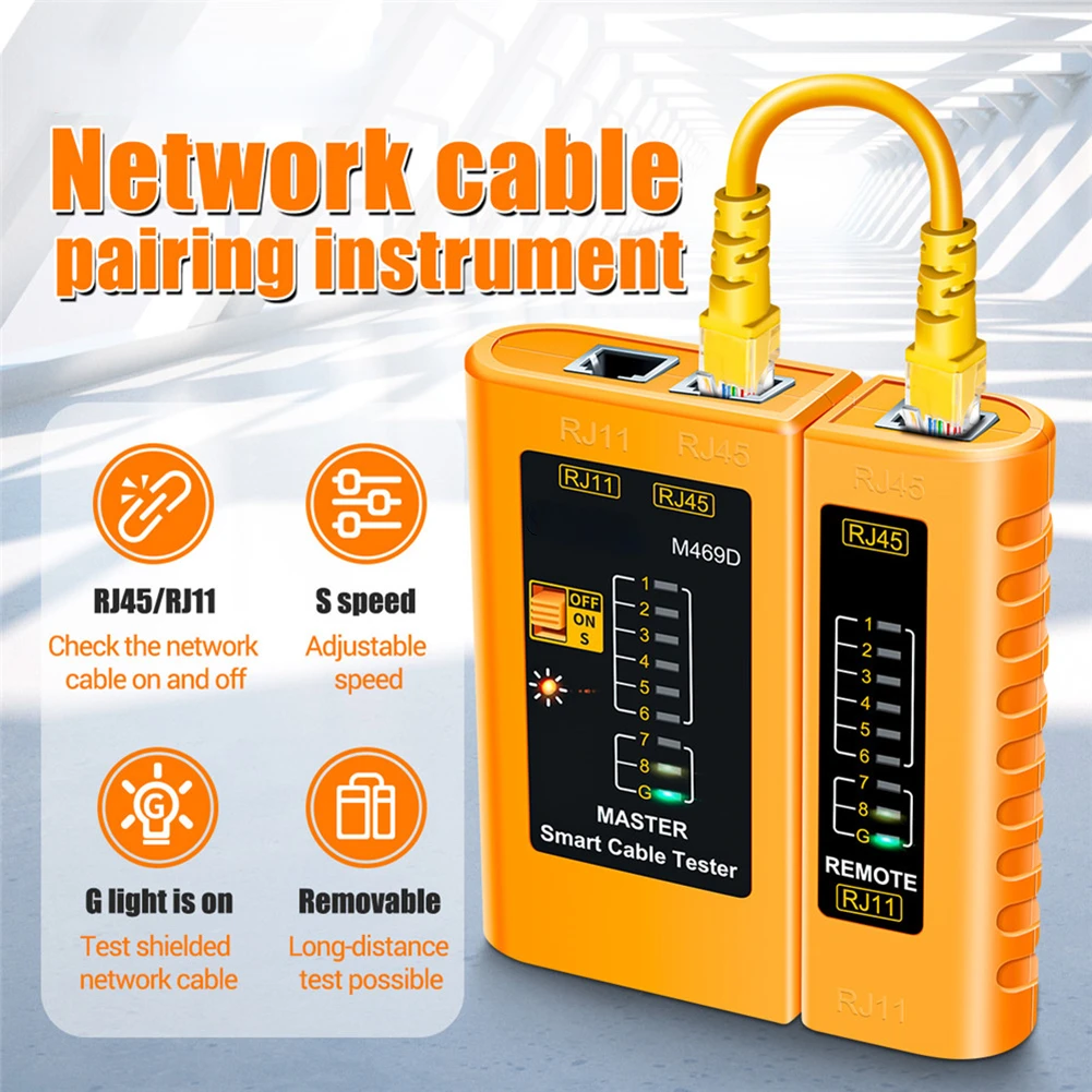 

M469D RJ45 RJ11 Network Cable Tester LAN Cable Networking Wire Telephone Line Detector Tracker Test Tool