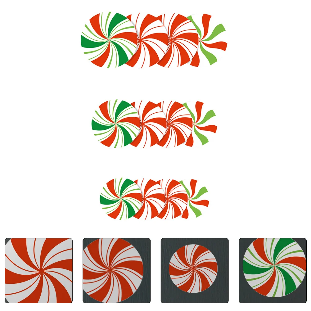 

12pcs Christmas Stickers Floor Stickers Candy Stickers Removable Wall Stickers