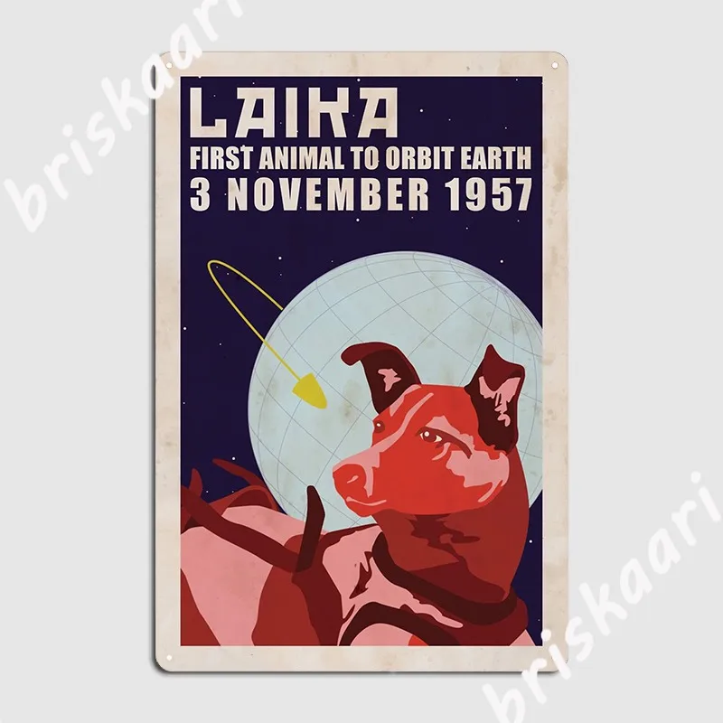 

Laika космическая собака металлический знак паб клуб бар печатные пластины жестяной знак плакат