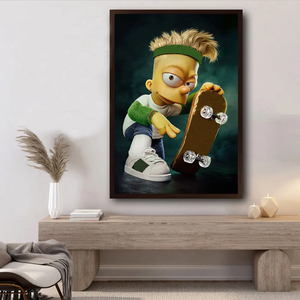 Модные тренды Disney Симпсоны искусство на холсте Настенная картина домашний декор