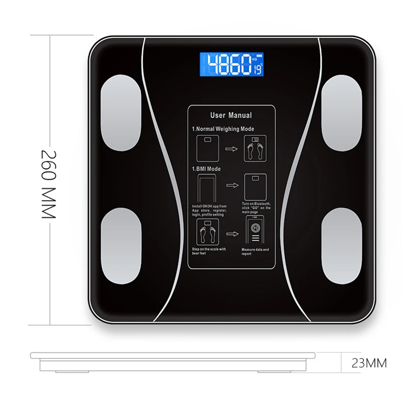 Bluetooth-весы Умные Электронные напольные весы с цифровым дисплеем |