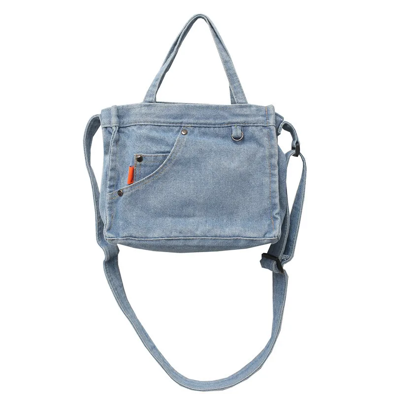 

Teenager Vintage Denim Fabric Messenger Bag Female Fashion High Street Jeans Daily Crossbody Bag Women Casual Leisure Handbag