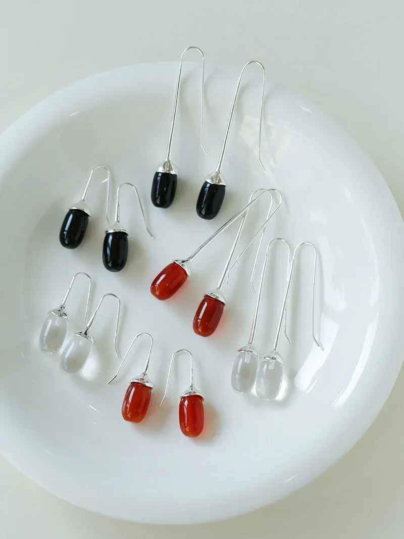 Винтажные серьги-капли из натурального камня с агатом для женщин длинные серьги