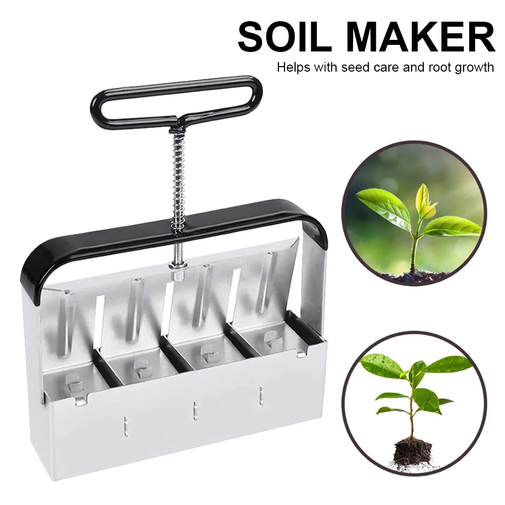

Handheld Seedling Soil Block Maker Soil Blocker Home Garden Planters Supplies Reusable With Dibber Handle Nursery Pots