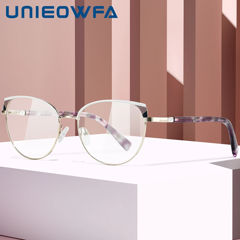 Оправа для очков с рецептом на близорукость для женщин "Кошачий глаз". Очки оптические, высокого качества, из нержавеющей стали.