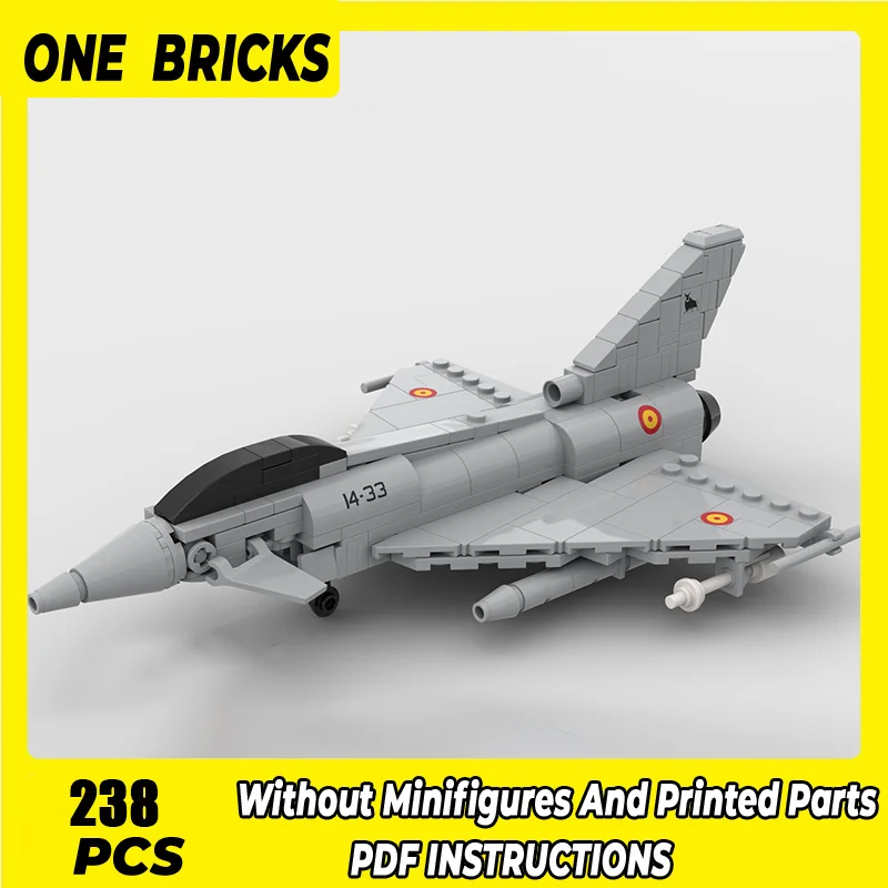

Military Series Moc Building Blocks 1:72 Scale Eurofighter Typhoon Model Technology Bricks DIY Assembly Fighter Toys Kids