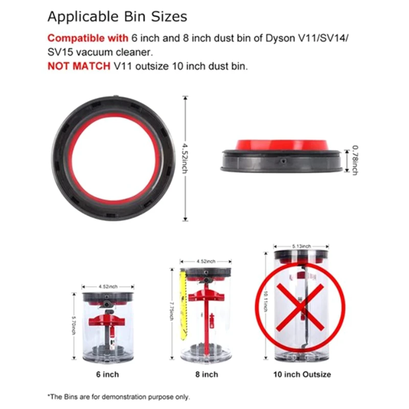 

Верхнее фиксированное уплотнительное кольцо для пылесоса Dyson V11 SV14 SV15