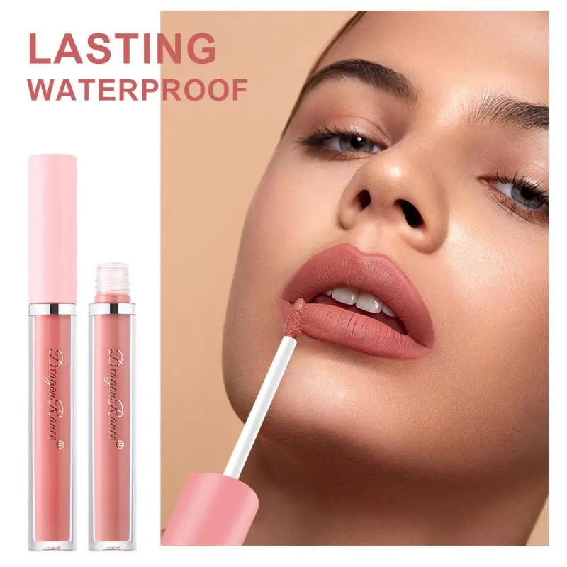 

Dragon Ranee matte matte lip glaze female skin color not easy to stick cup fade decolorization velvet lip gloss lipstick