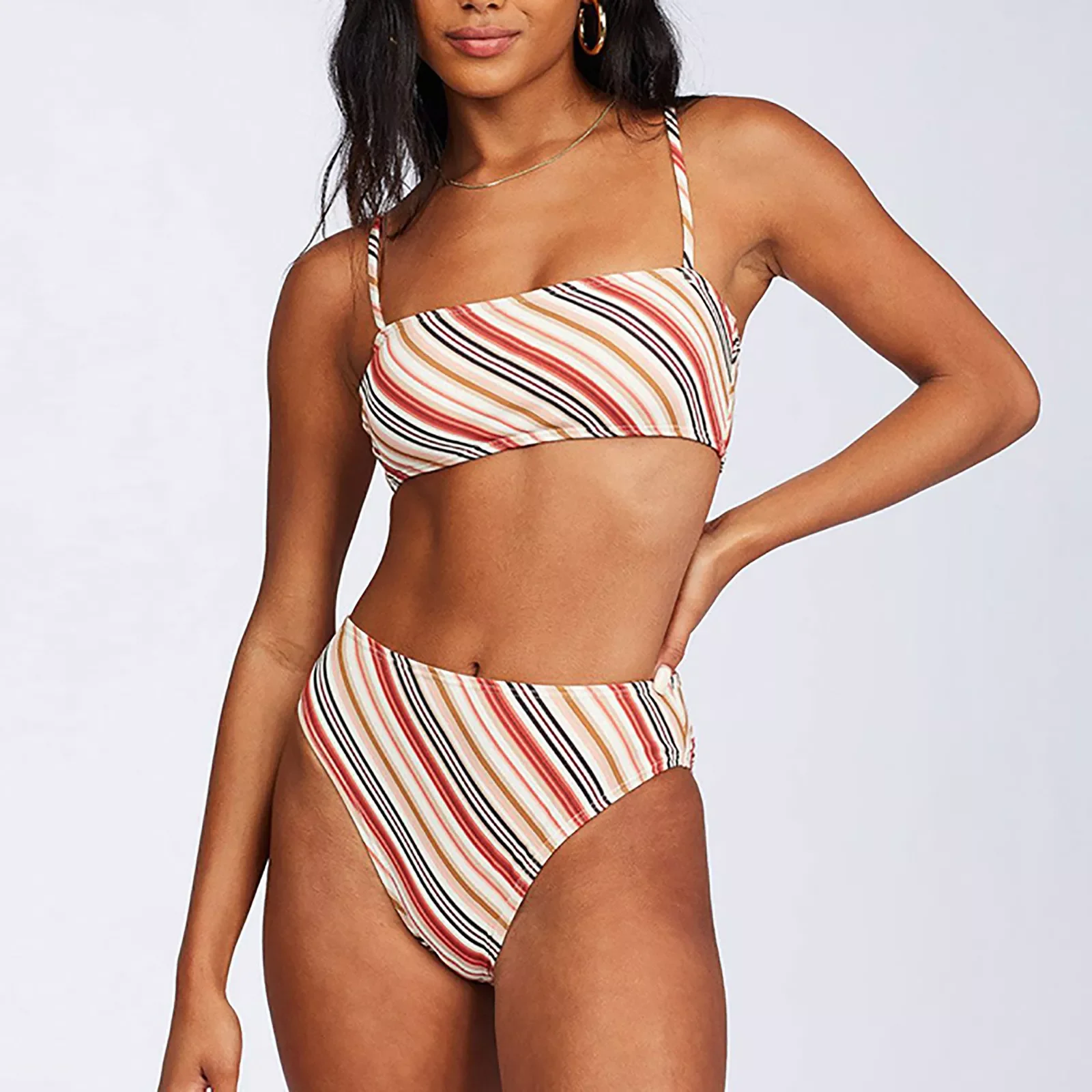 

Striped Bikini 2022 Sexy Swimsuit Women Swimwear High Waist Bikini Set Biquini Brazilian Summer Bathing Suit Traje De Baño