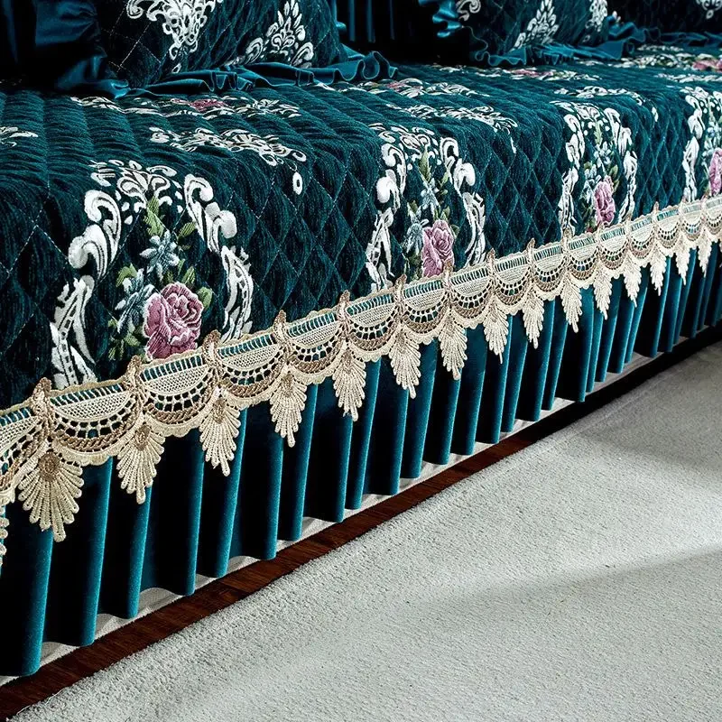 Синельный жаккардовый коврик для дивана модный ретро легкий роскошный кружевной