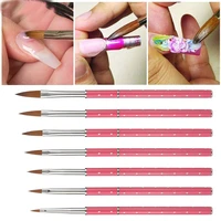 brushes for manicure nail art tool carving pen acrylic uv gel nails extension liner grids flower design drawing liner brush yzl2