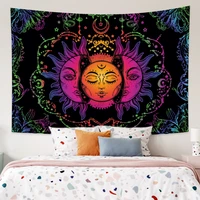 mandala sun and moon watercolor tapestry tarot hippie wall rugs room dorm bedroom home art aesthetic decor wall hanging blanket