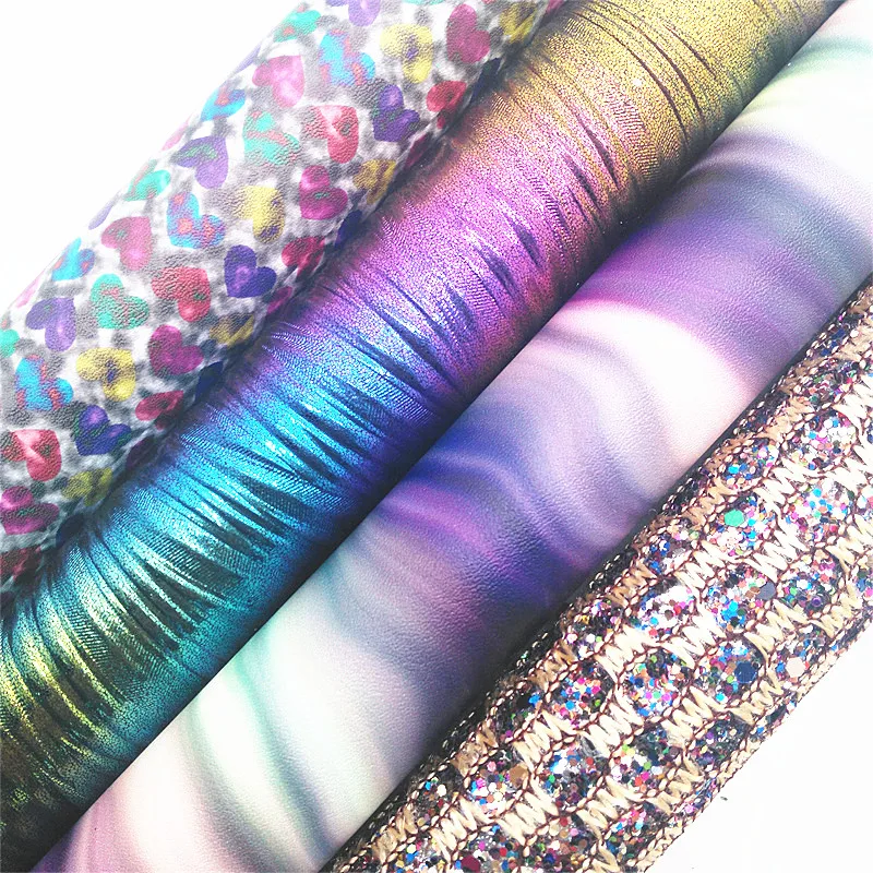 Кожа с фиолетовыми блестками синтетическая кожа принтом тыквы лакированная