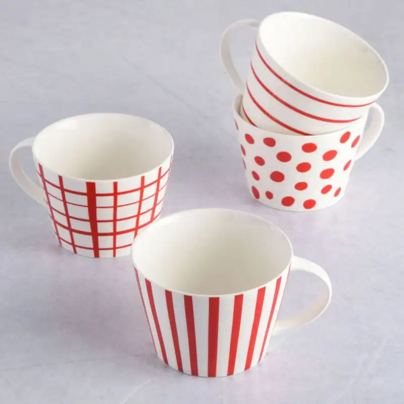 

Кружка Керамическая красная, 17 унций, набор из 4 шт.